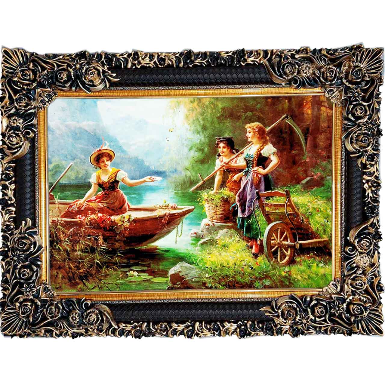 تابلو فرش چاپی طرح رودخانه کد11031 سایز 100×70 سانتی متری