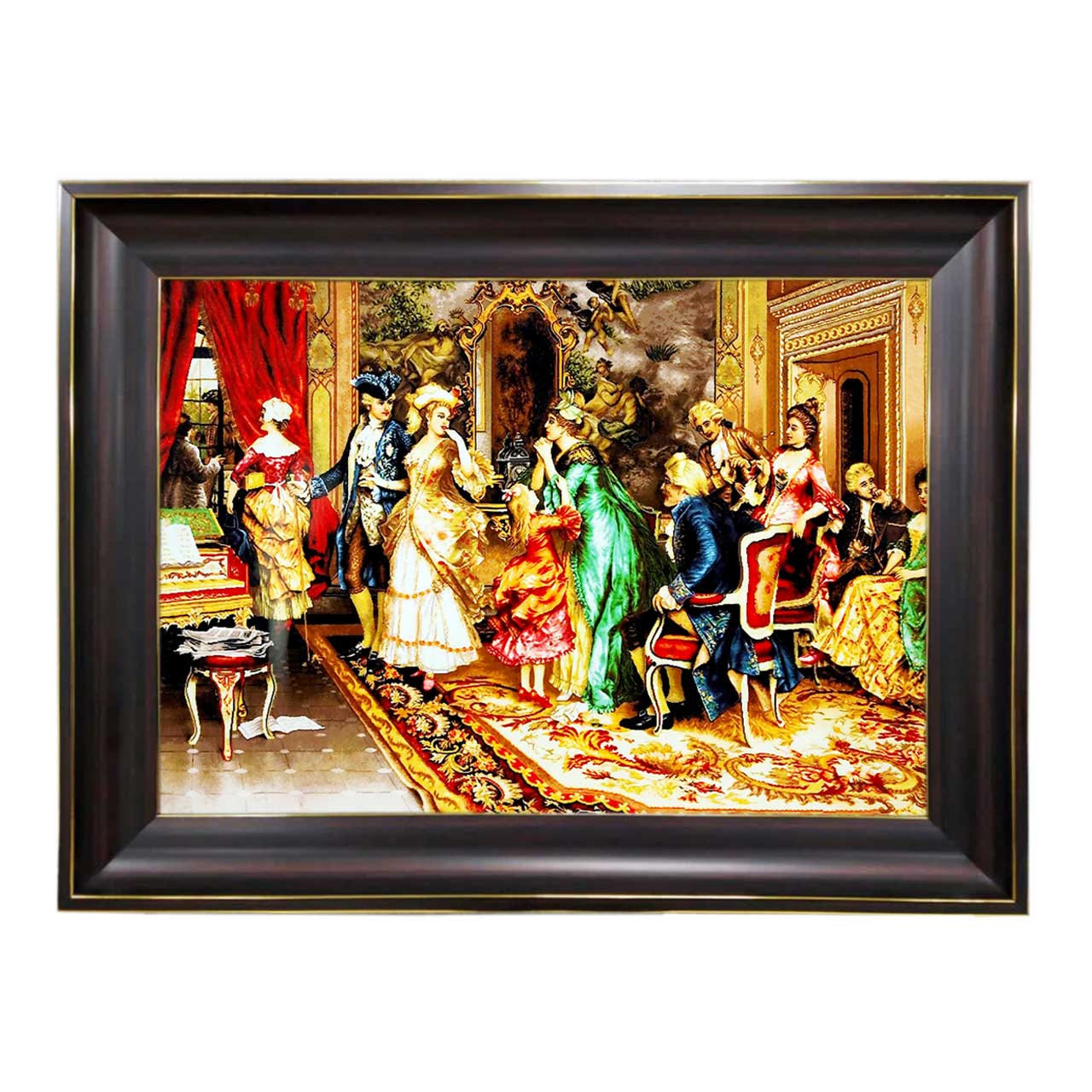 تابلو فرش چاپی طرح ضیافت کد 11017 سایز 60×40 سانتی متری