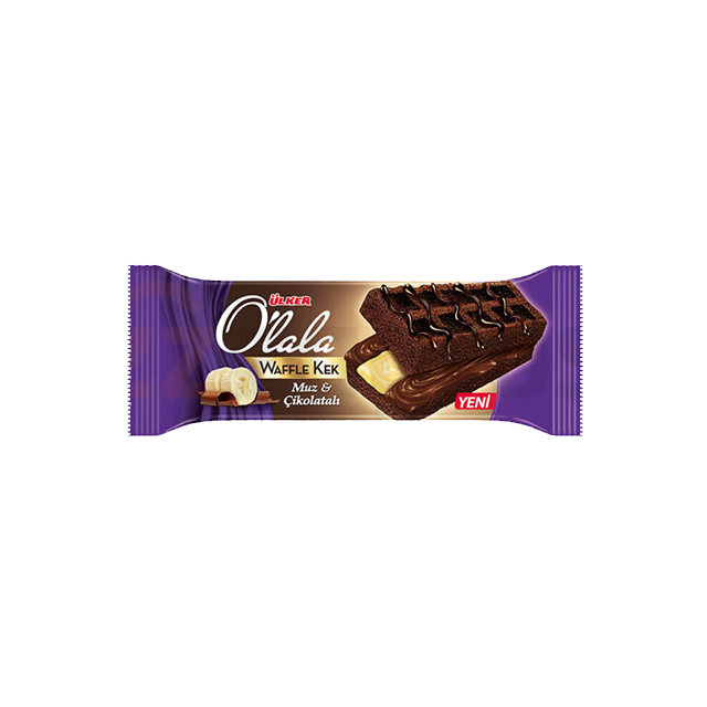 خرید کیک وافل اولکر شکلات و موز مدل OLALA وزن 70 گرمی