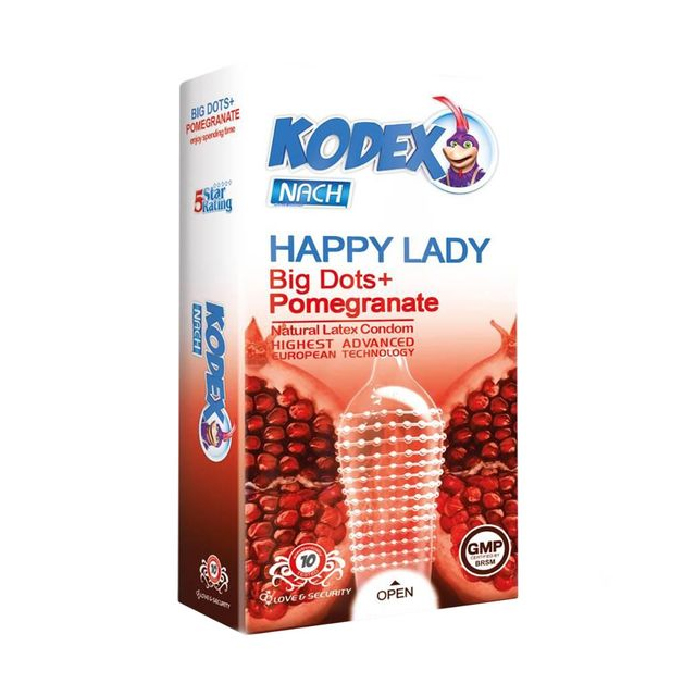 کاندوم خاردار کدکس مدل هپی لیدی بسته 10 عددی