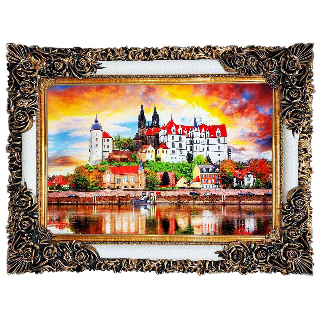 تابلو فرش چاپی طرح رودخانه کد 10001 سایز 100×50 سانتی متری