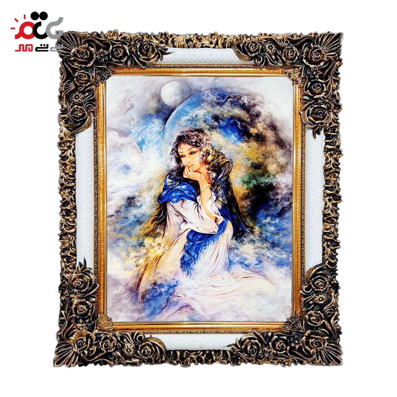 تابلو فرش چاپی طرح مینیاتوری کد 16001 سایز 50×35 سانتی متری