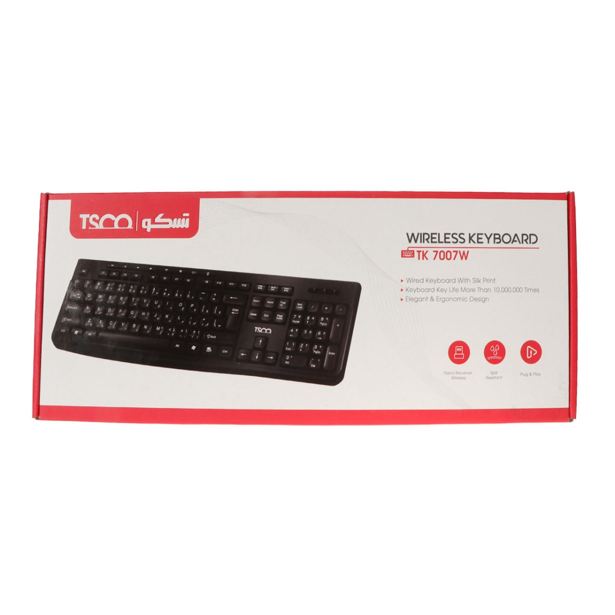 کیبورد بی سیم TSCO مدل TK 7007W - مشکی