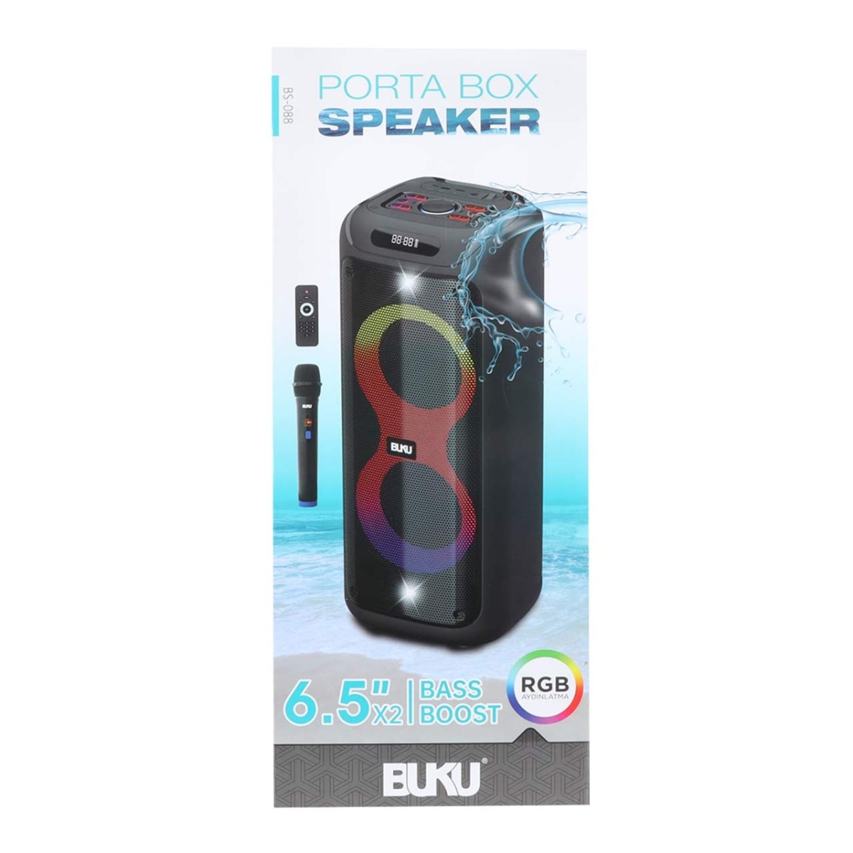 اسپیکر بی سیم BUKU مدل BS-088 - مشکی - MMS (گارانتی YA)