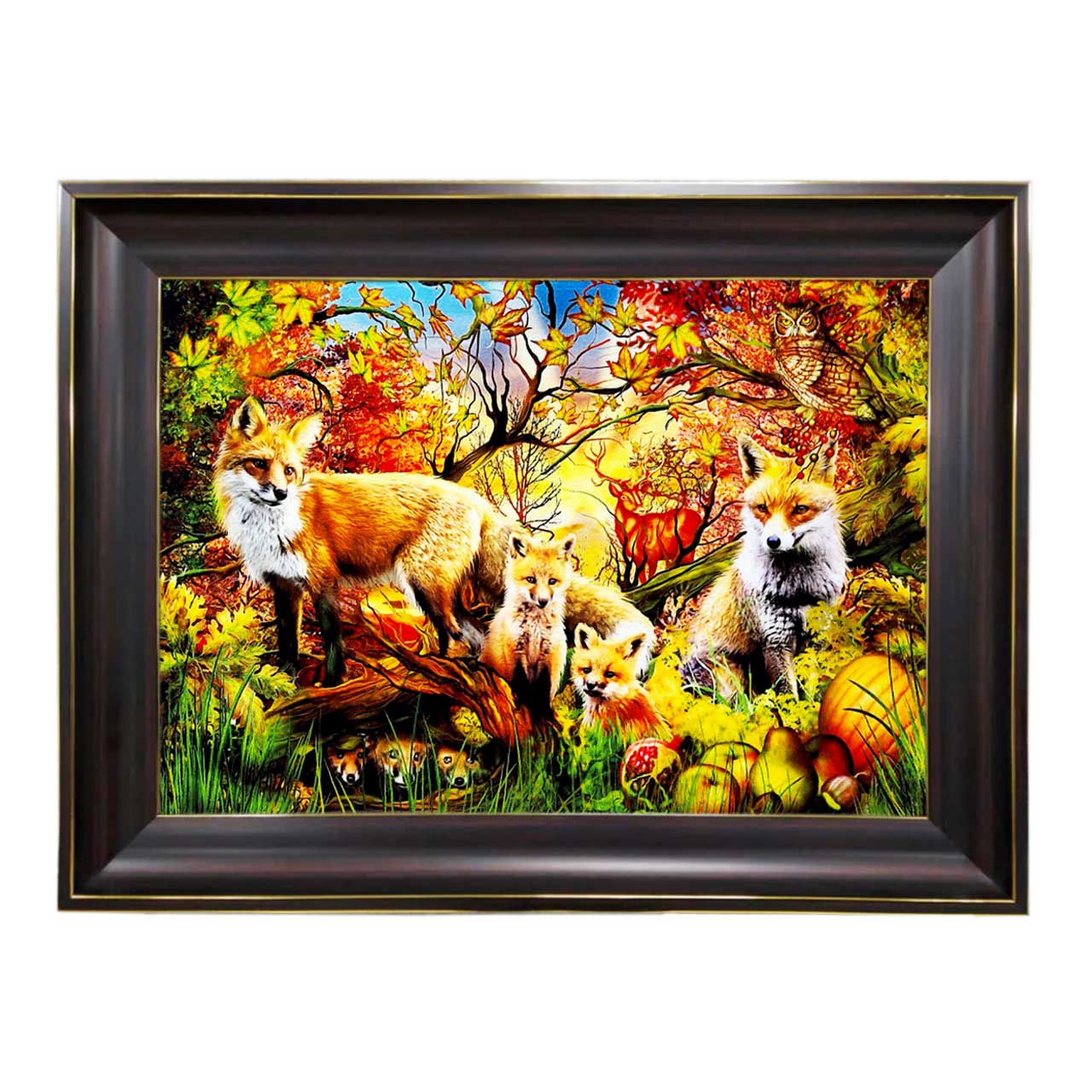 تابلو فرش چاپی طرح روباه کد 14053 سایز 60×40 سانتی متری