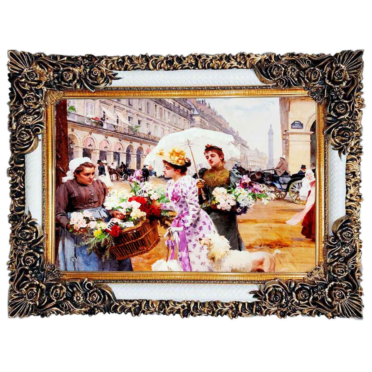 تابلو فرش چاپی طرح فرانسه کد 11055 سایز 100×50 سانتی متری