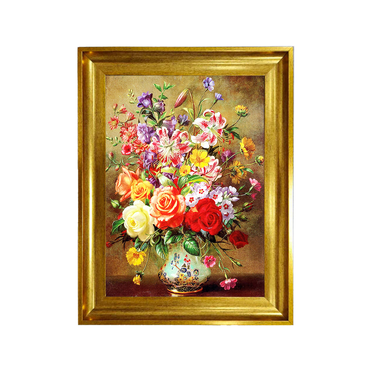 تابلو فرش چاپی طرح گل کد 12303 سایز 50×50 سانتی متری