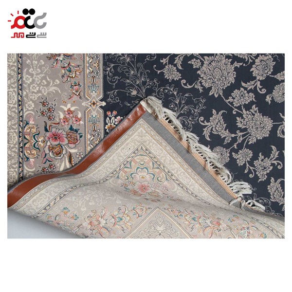 فرش ماشینی مدل آذین نقره ای