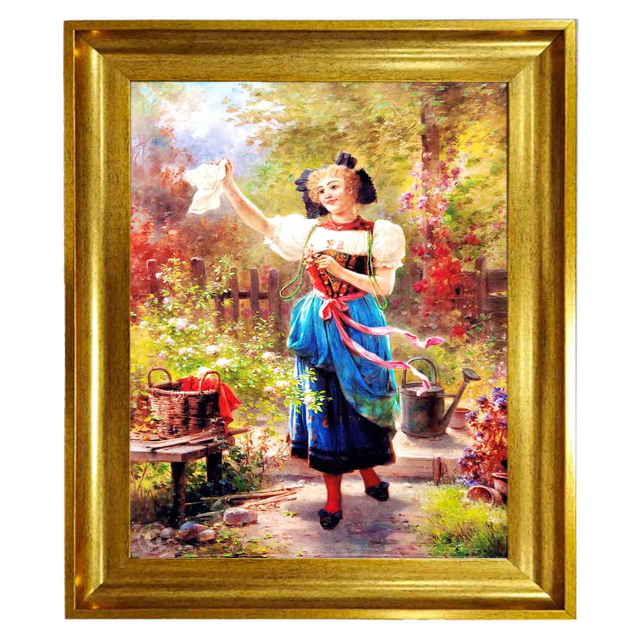 تابلو فرش چاپی طرح دختر کد 11300 سایز 100×70 سانتی متری