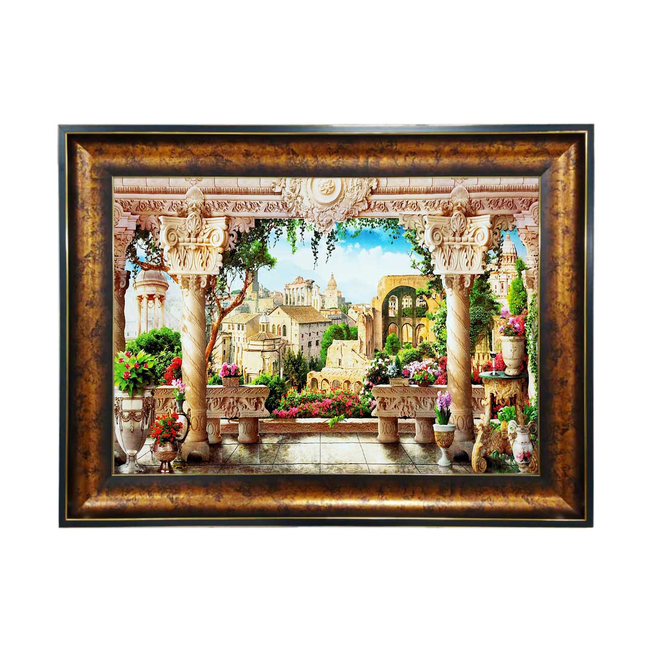 تابلو فرش چاپی طرح کاخ کد 10276 سایز 50×35 سانتی متری