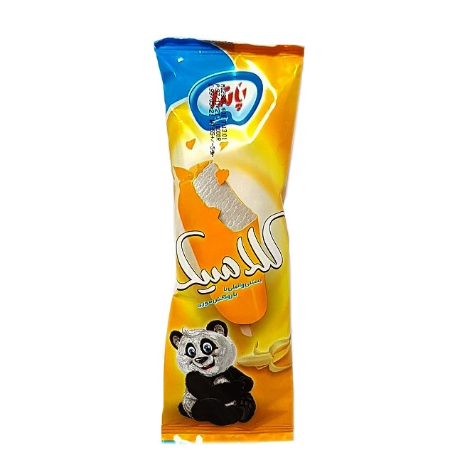 بستنی وانیلی با روکش موزی پاندا 60 گرمی