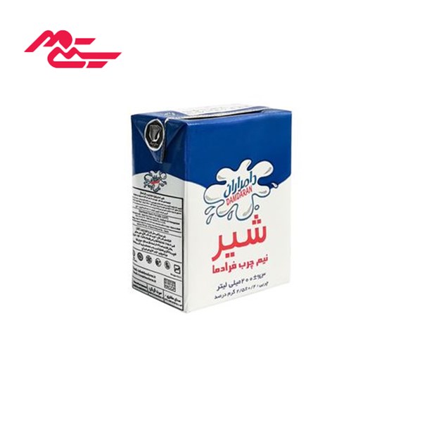 شیر نیم چرب فرادما دامداران 125 میلی لیتری