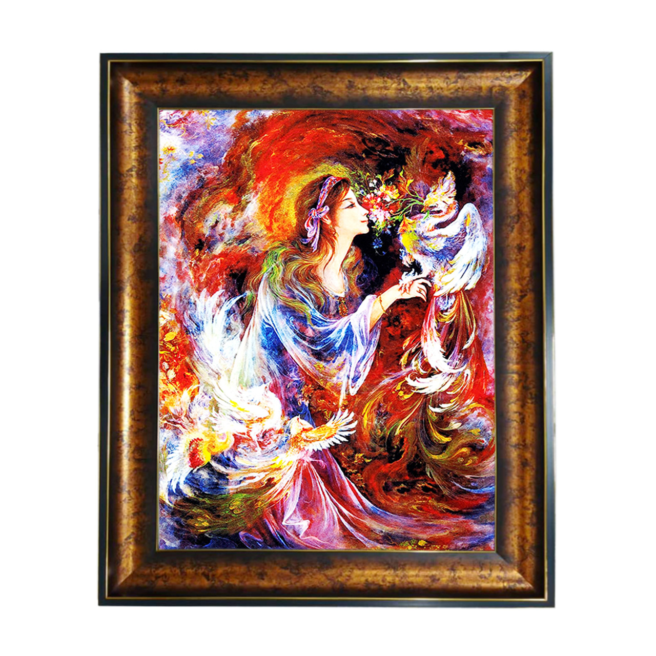 تابلو فرش چاپی طرح مینیاتوری کد 16005 سایز 50×70 سانتی متری