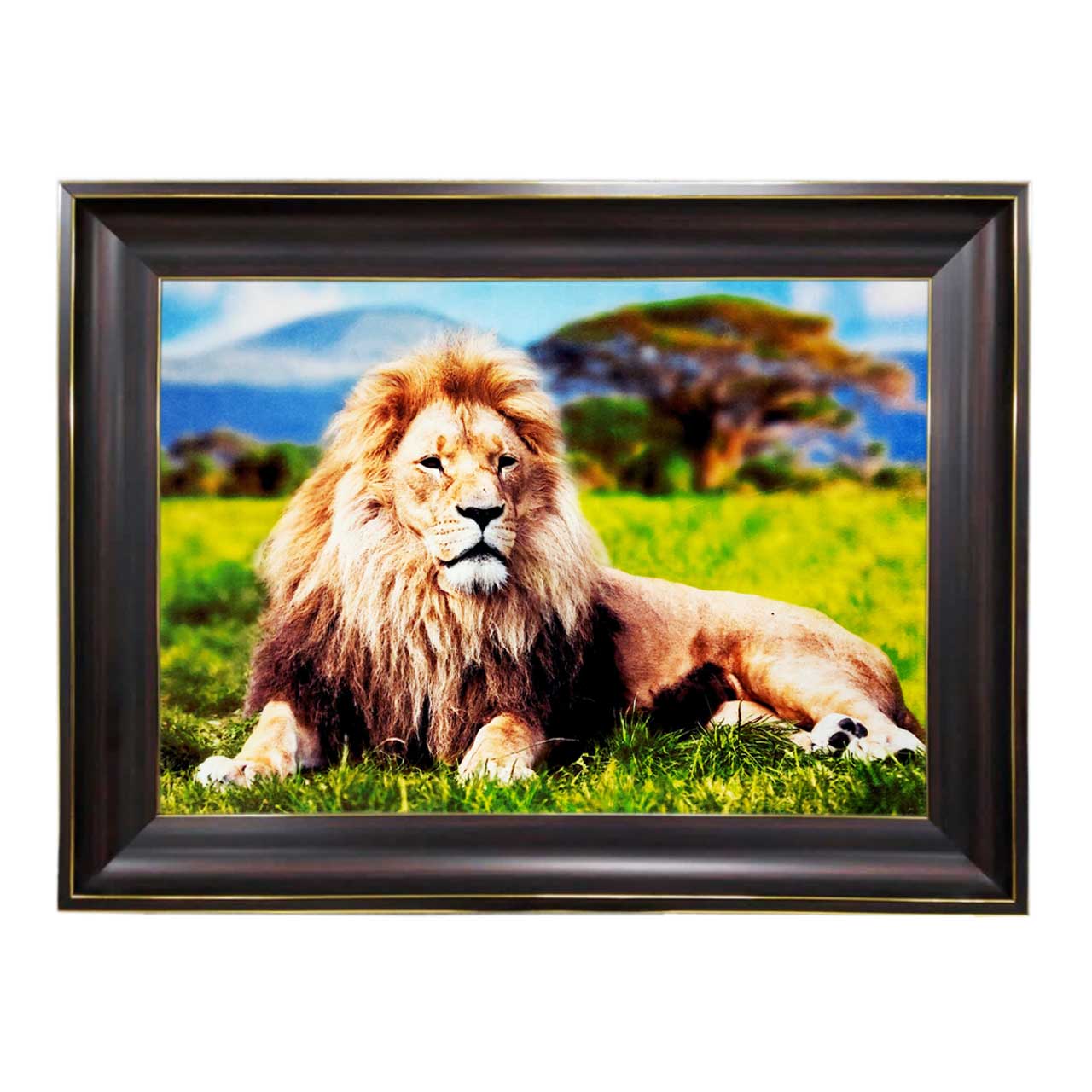 تابلو فرش چاپی طرح شیر کد 14006 سایز 60×40 سانتی متری