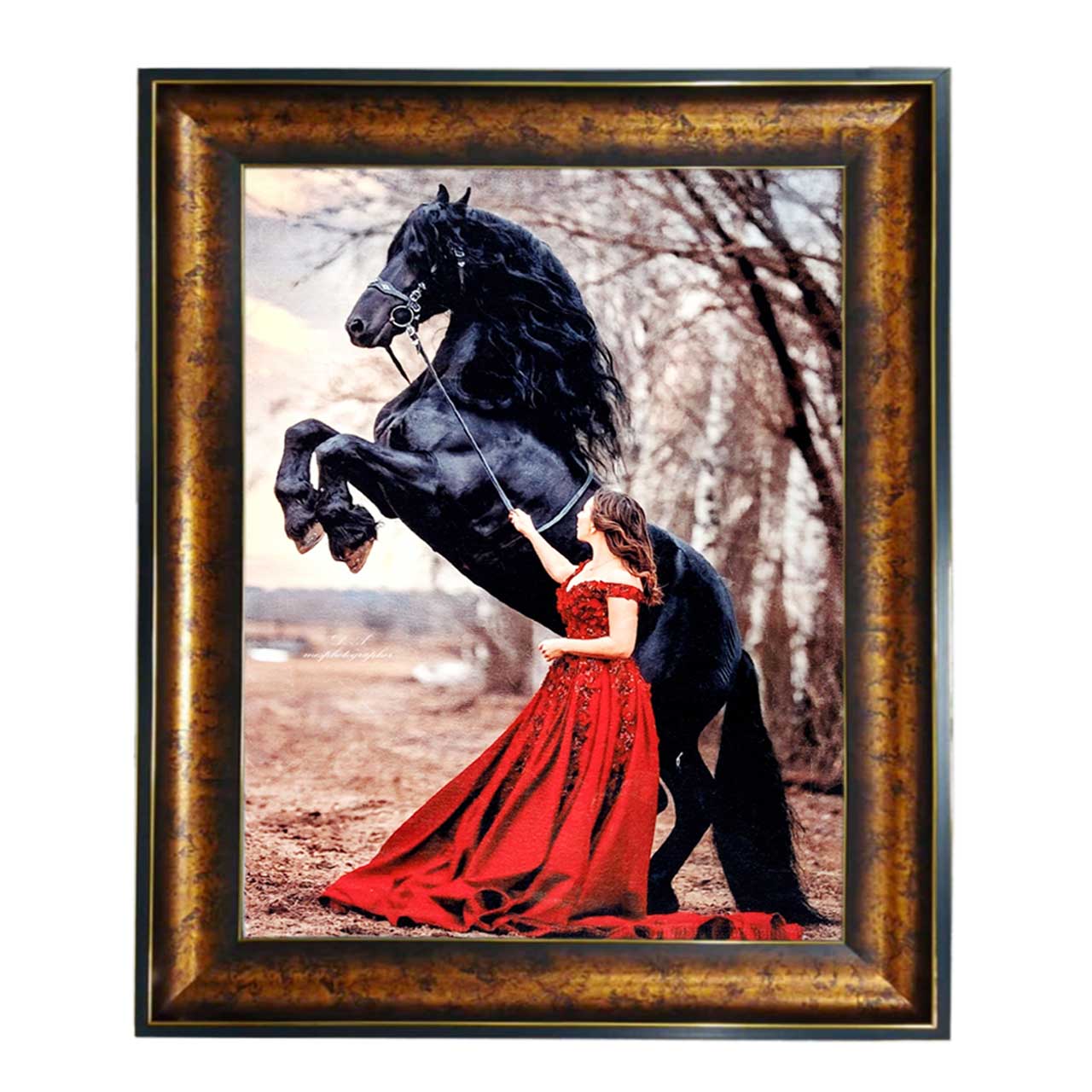 تابلو فرش چاپی طرح اسب کد 13003 سایز 100×50 سانتی متری