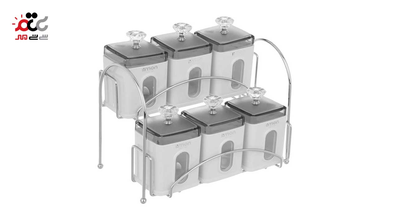 سرویس آشپزخانه 21 پارچه چهارگوش درب شفاف لیمون 