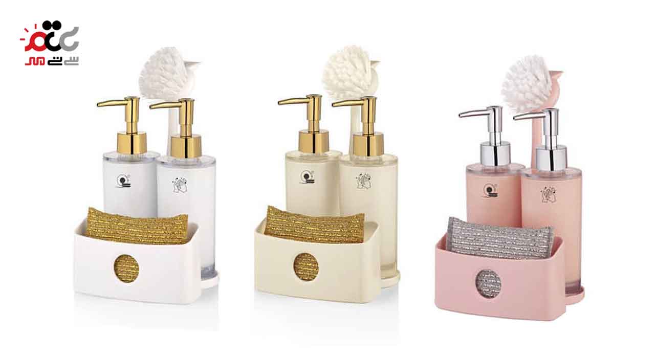 جامایع ظرفشویی رومیزی و اسکاچ دوقلو لیمون