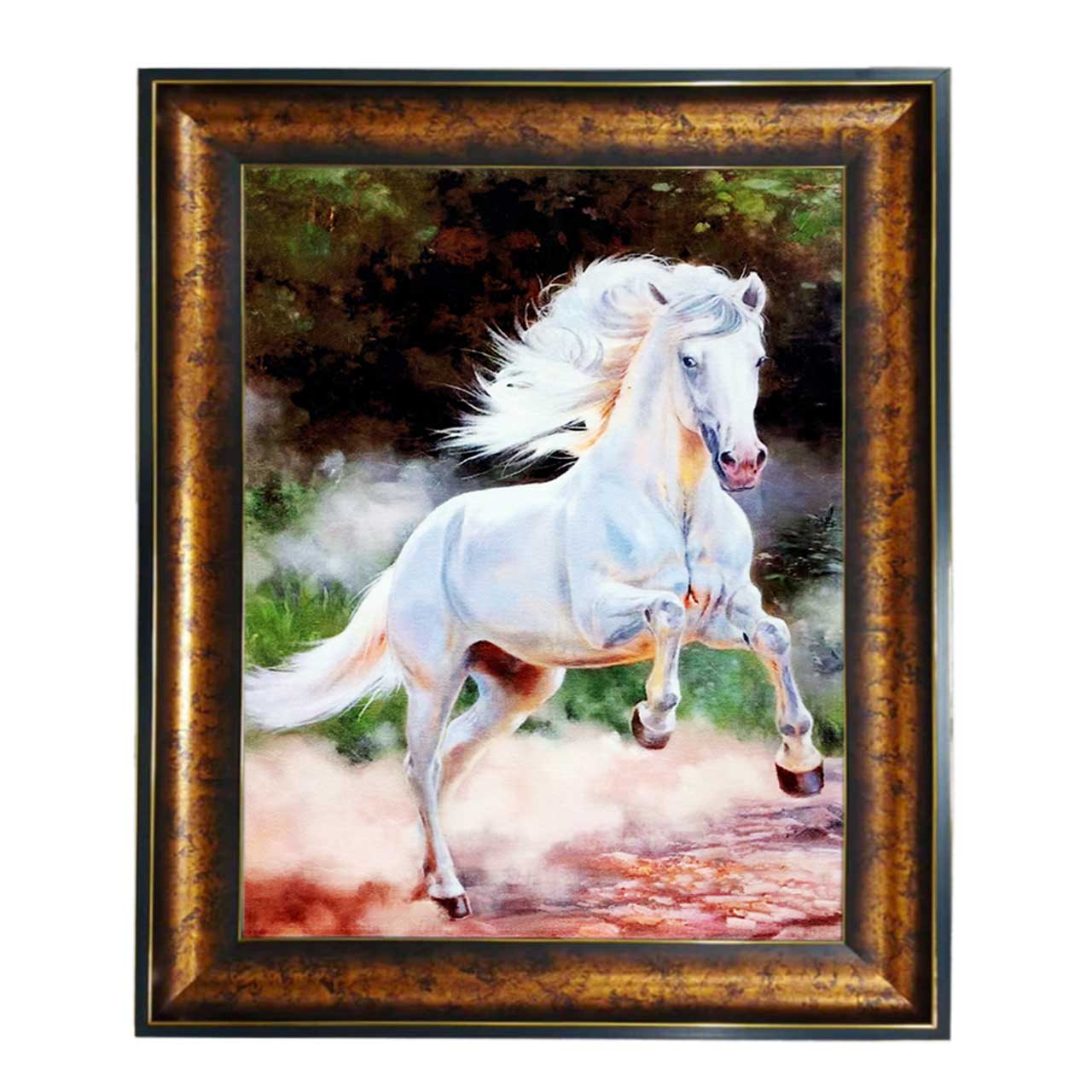 تابلو فرش چاپی طرح اسب کد 14607 سایز 100×50 سانتی متری