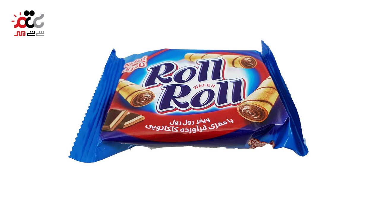 ویفر رول با مغزی فرآورده کاکائویی نادری بسته 12 عددی