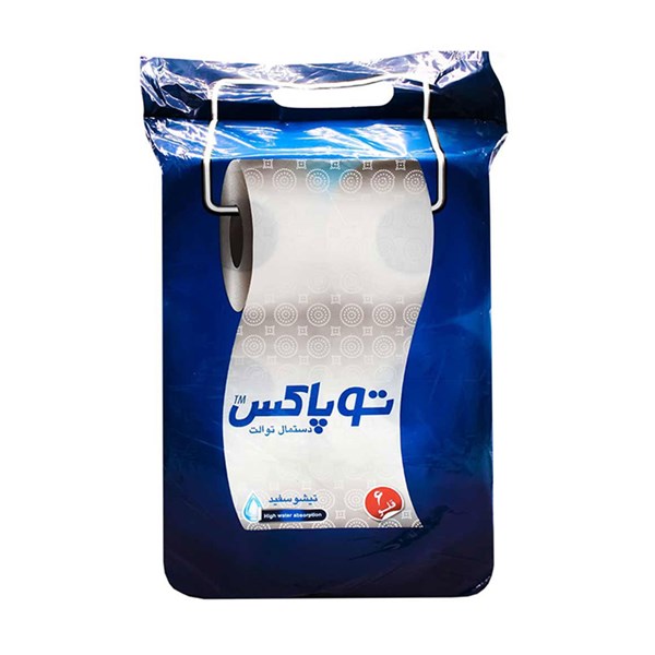 دستمال توالت سه لایه توپاکس بسته 6 عددی