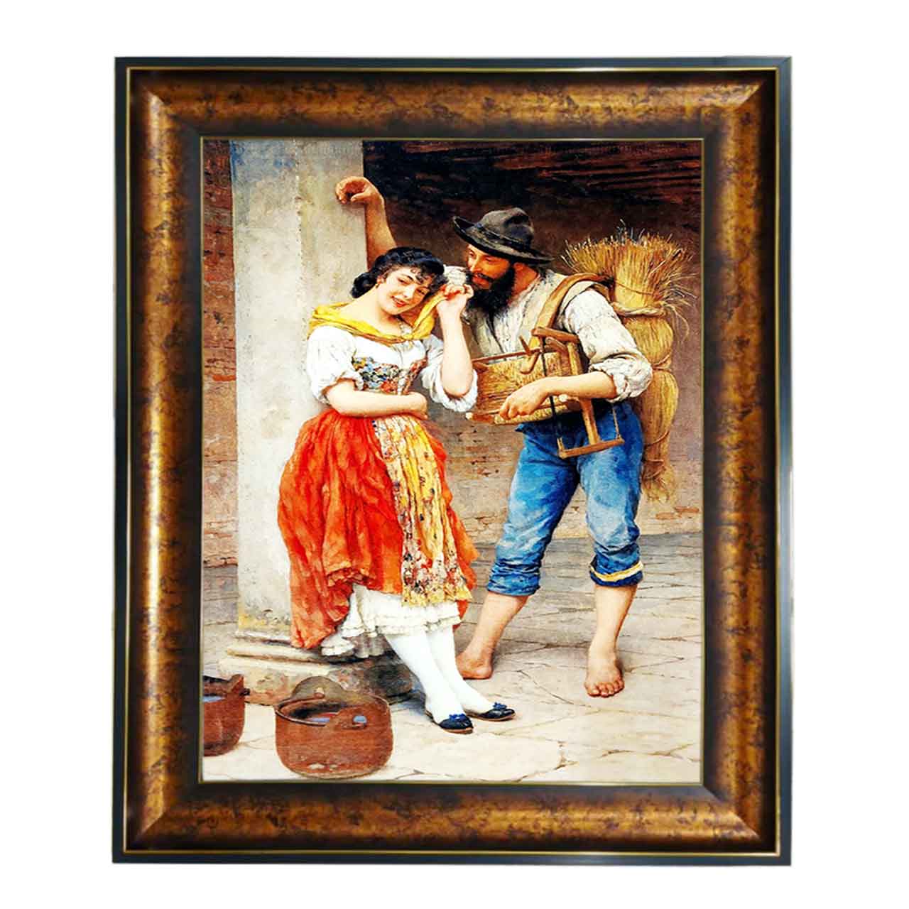 تابلو فرش چاپی طرح زوج کد 13022 سایز 100×50 سانتی متری