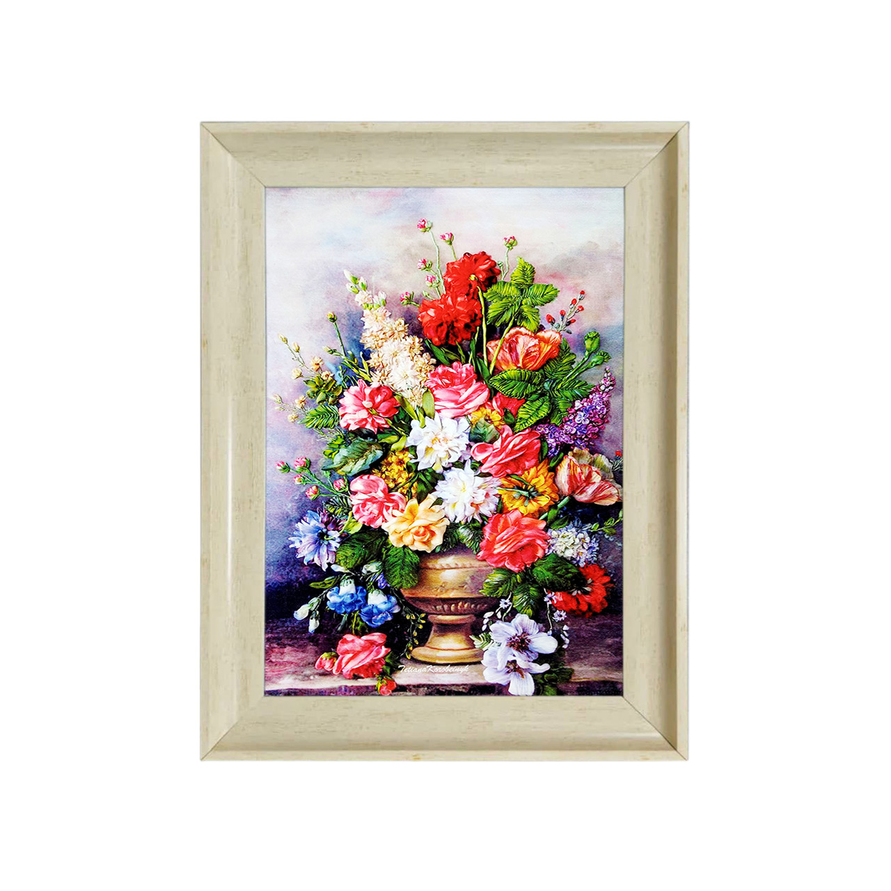 تابلو فرش چاپی طرح گل کد 12301 سایز 50×35 سانتی متری