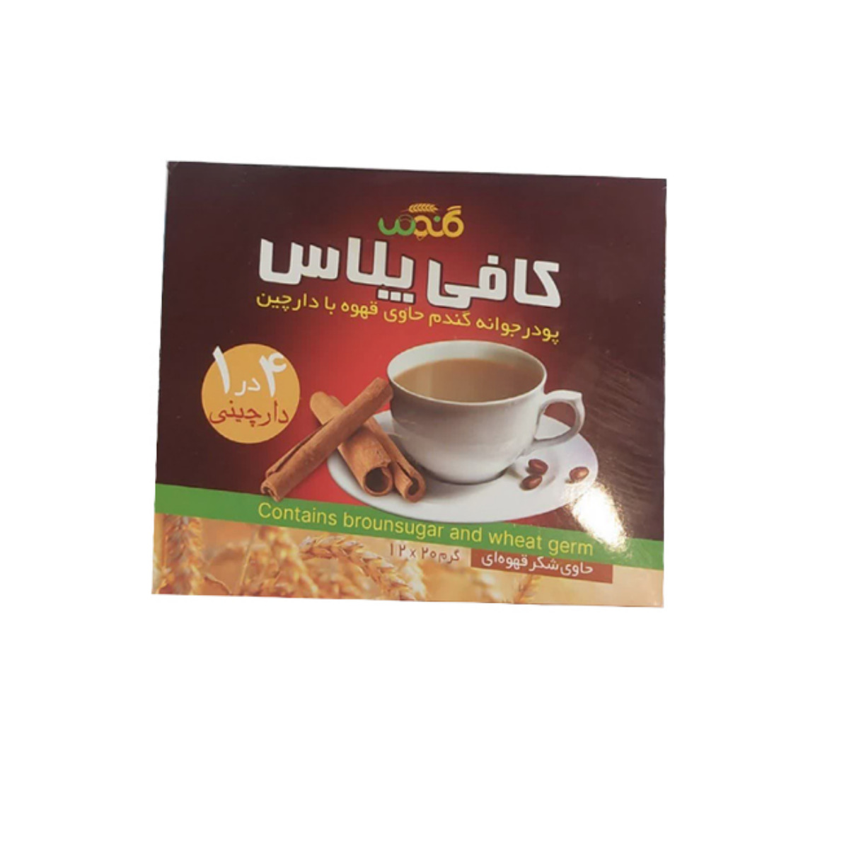 پودر کافی پلاس قهوه دارچین 1 در 4 گندم بسته 12 عددی
