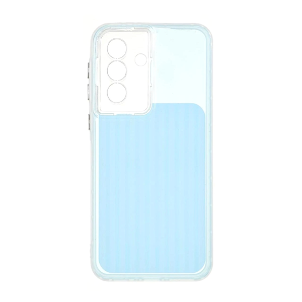 قاب مستطیلی Stripe لنز شفاف Samsung Galaxy A37 - آبی
