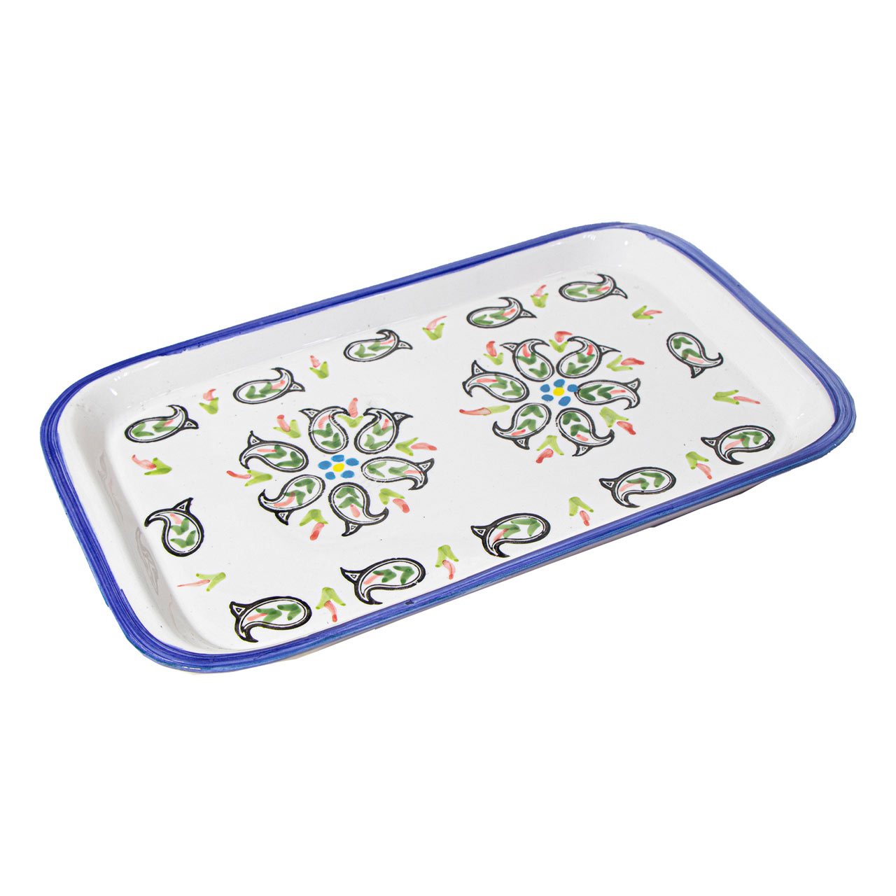 سینی سفالی مدل ترمه سایز بزرگ