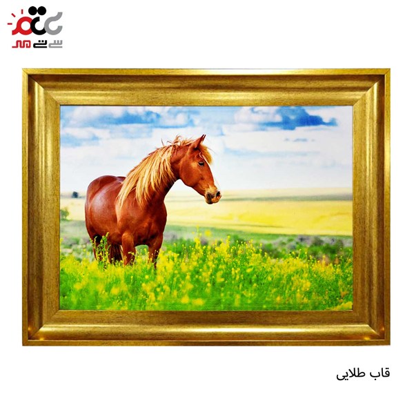 تابلو فرش چاپی طرح اسب کد 14013 سایز 70×50 سانتی متری
