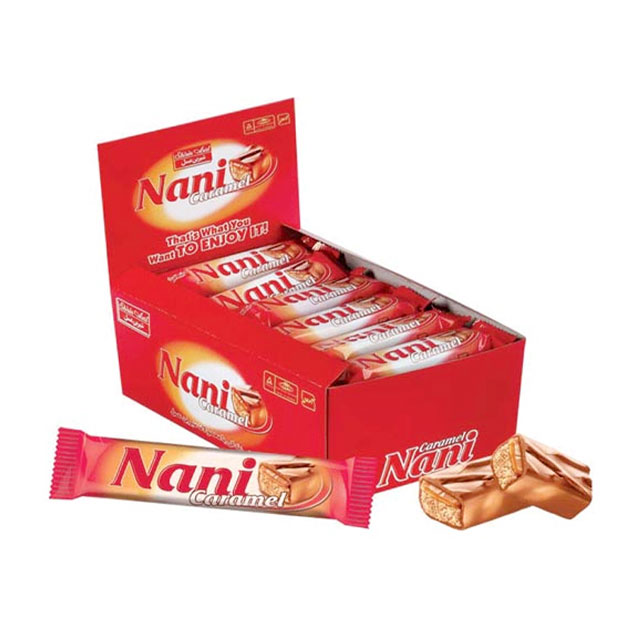 شکلات مغزدار نانی کارامل شیرین عسل بسته 30 عددی