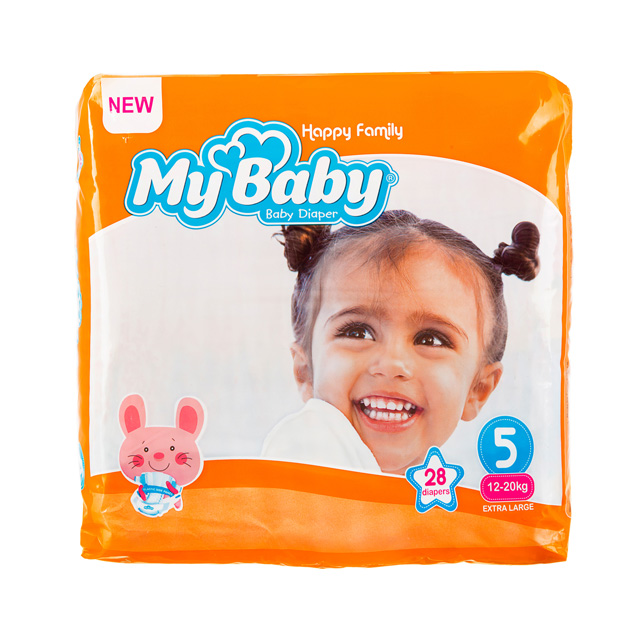 پوشک مای بیبی نارنجی سایز 5 تعداد 28 عددی