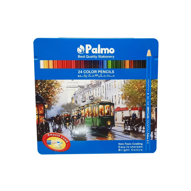 مداد رنگی تخت فلز پالمو بسته 24 عددی