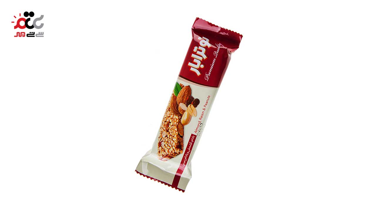 نوترابار با مغز بادام، کشمش و بادام زمینی چی توز 35 گرمی بسته 12 عددی