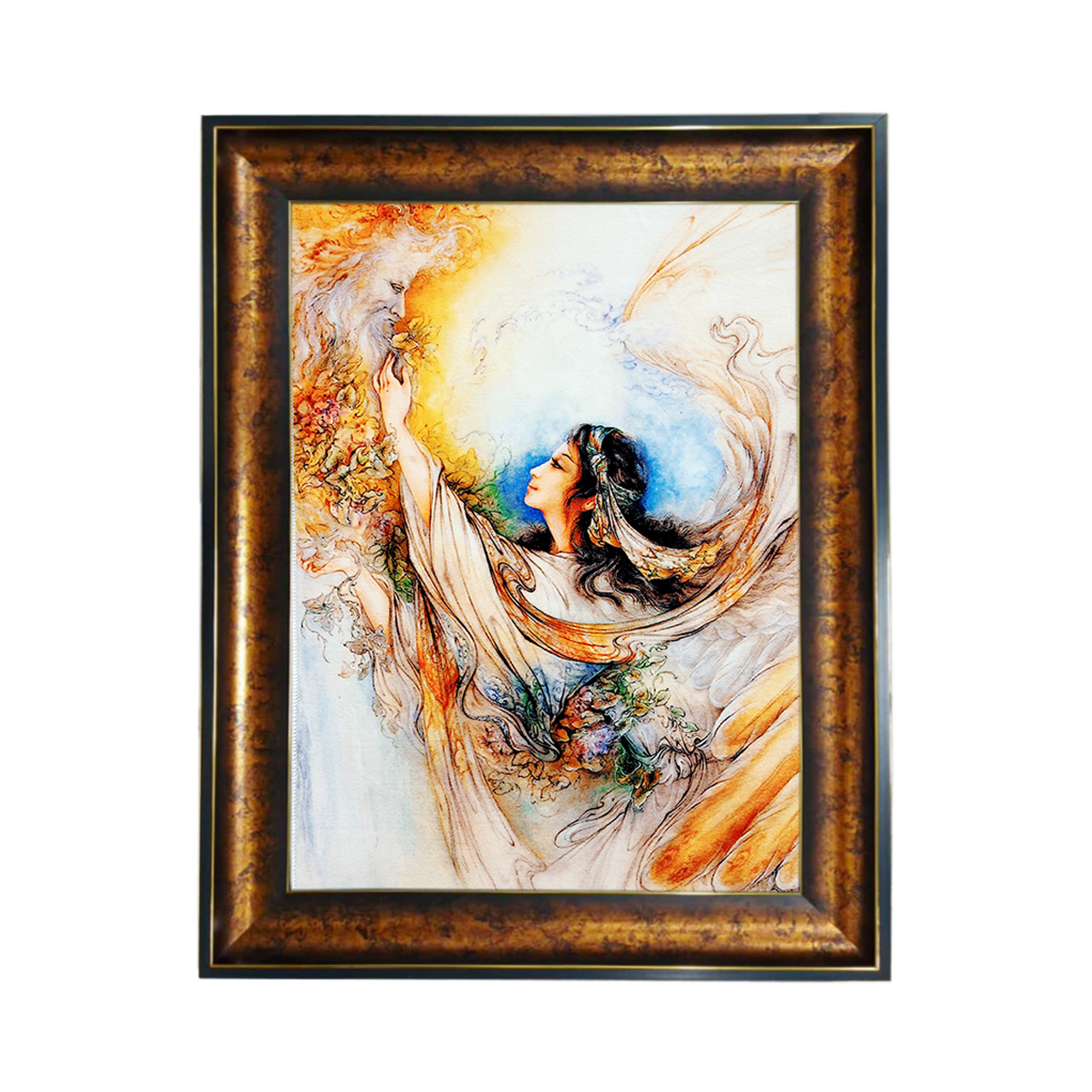 تابلو فرش چاپی طرح مینیاتوری کد 16002 سایز 40×60 سانتی متری 