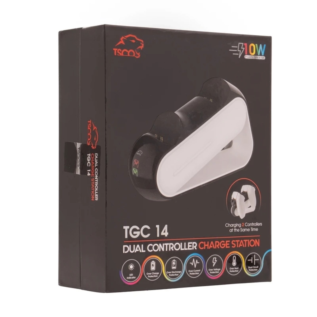 استند و شارژر دسته بازی TSCO PS5 مدل TGC14 - مشکی سفید (گارانتی 18 ماهه تسکو)