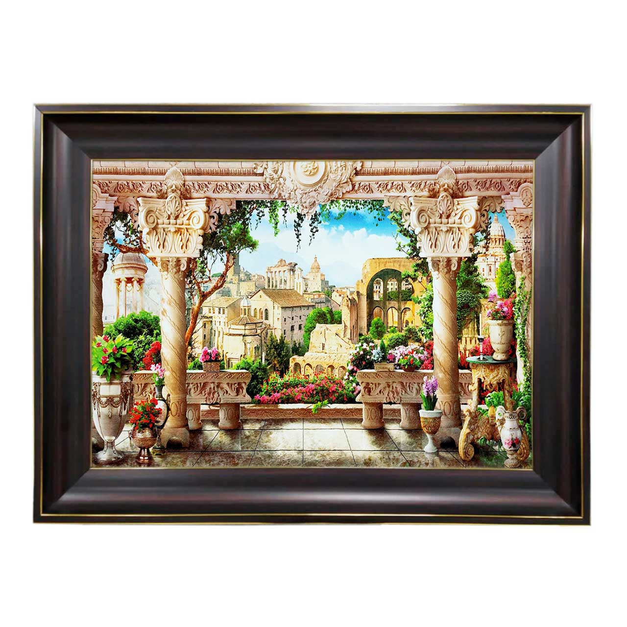 تابلو فرش چاپی طرح کاخ کد 10276 سایز 60×40 سانتی متری