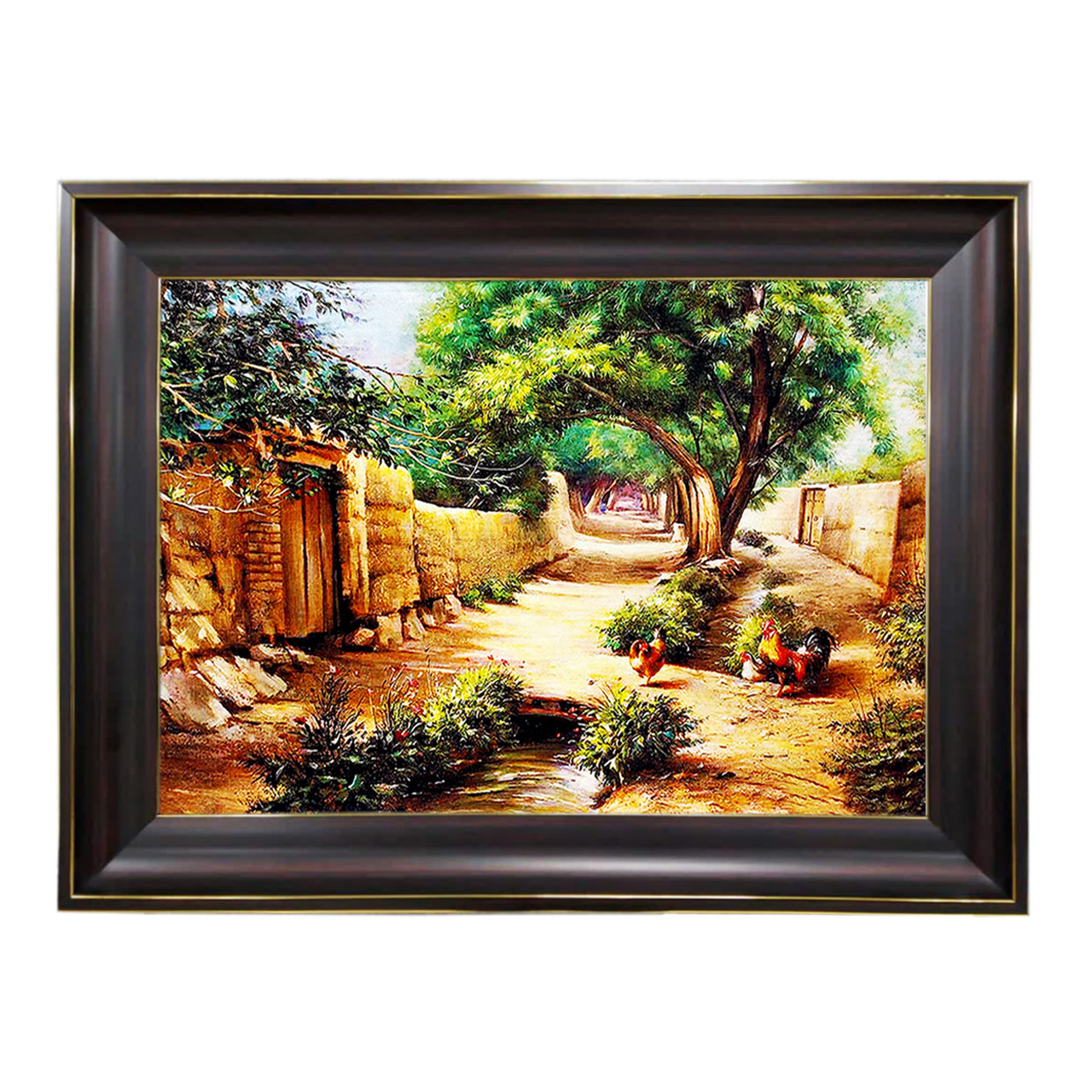 تابلو فرش چاپی طرح کوچه باغ کد 10009 سایز 60×40 سانتی متری