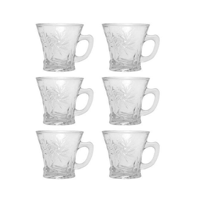 فنجان شیشه ای مدل تندیس بسته 6 عددی