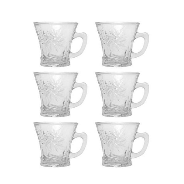 فنجان شیشه ای مدل تندیس بسته 6 عددی