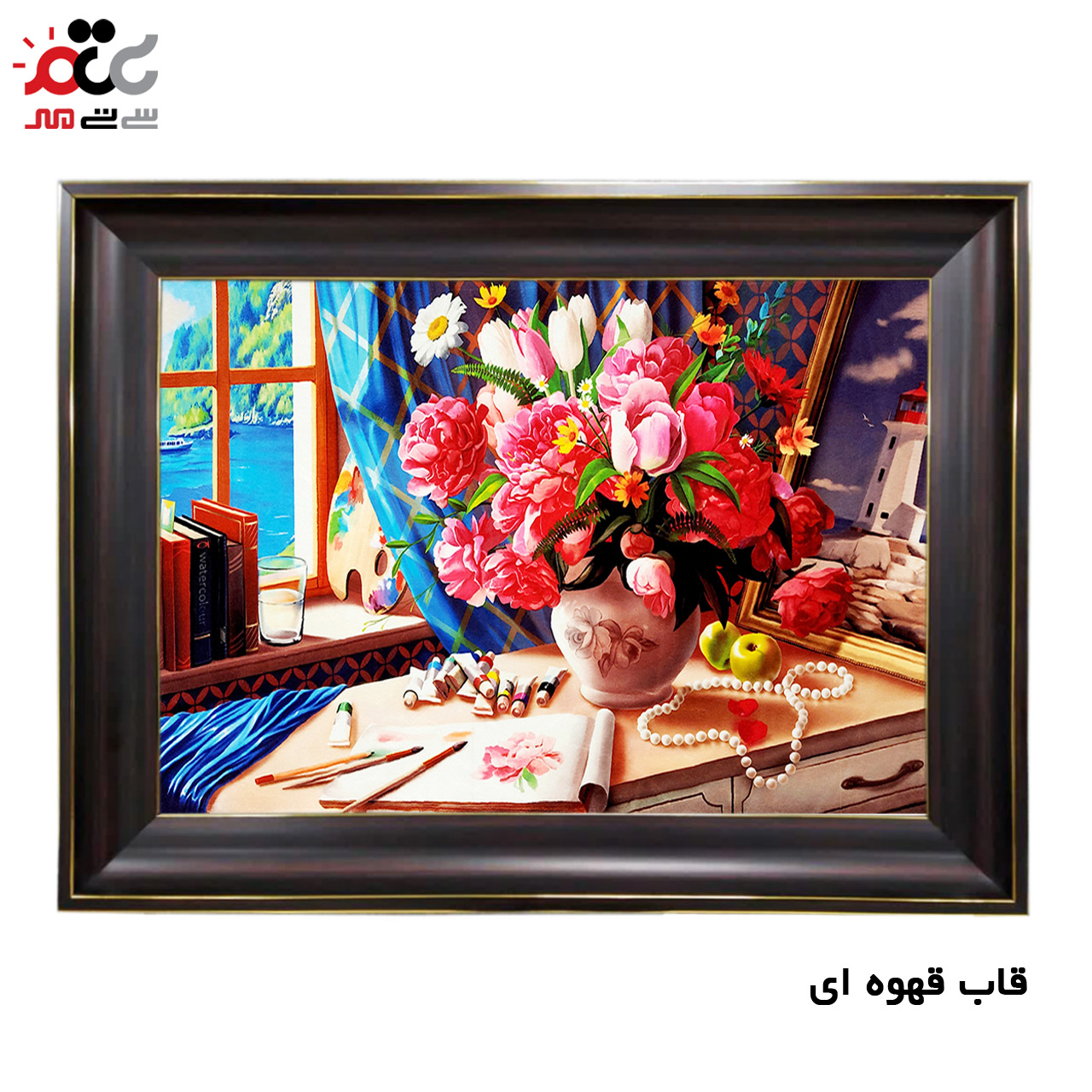 تابلو فرش چاپی طرح گل کد 12003 سایز 50×35 سانتی متری