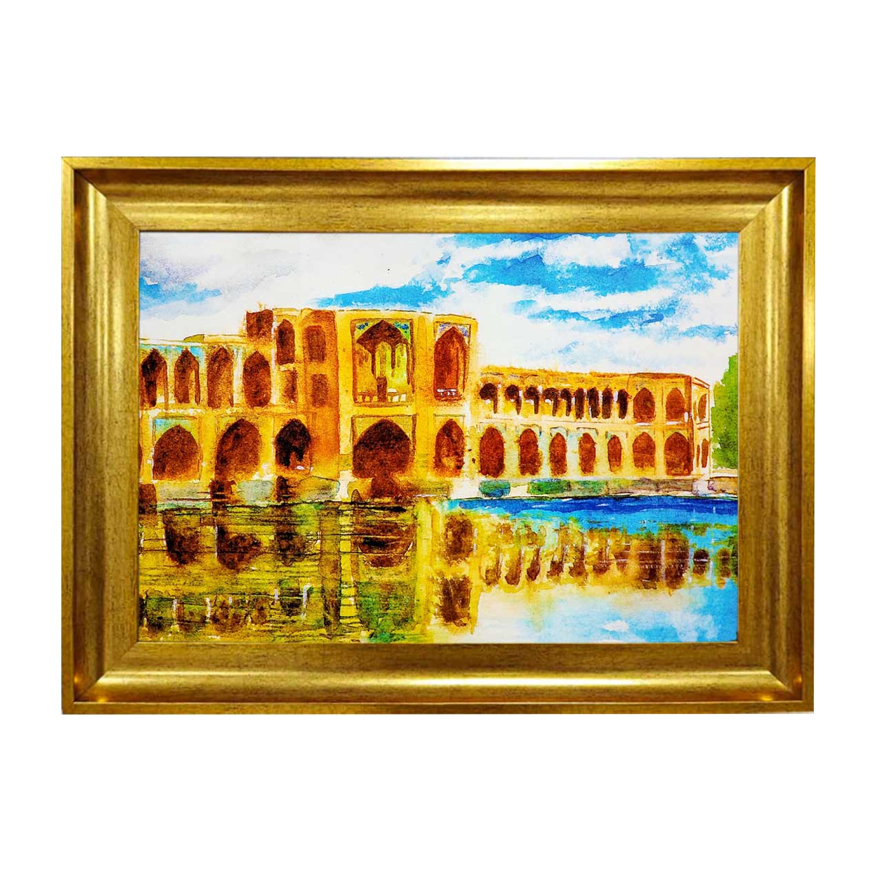 تابلو فرش چاپی طرح سی و سه پل کد 10235 سایز 50×50 سانتی متری