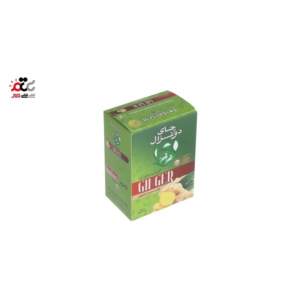 چای سبز و زنجبیل دو غزال 100 گرمی