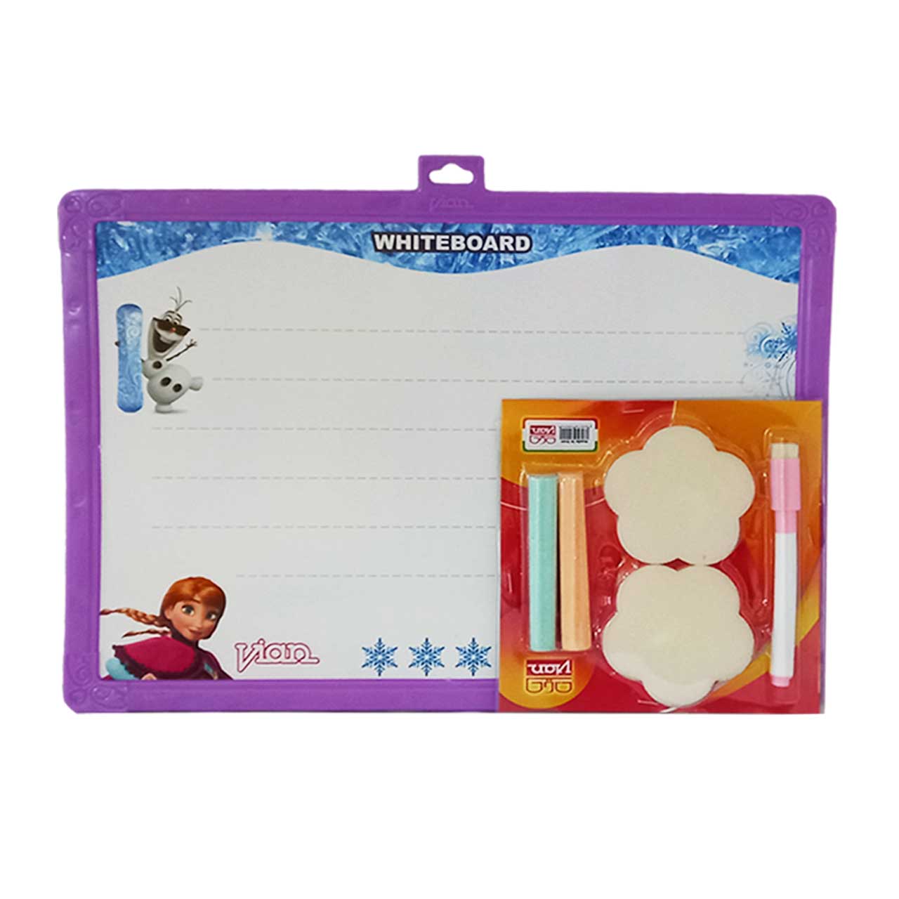 تخته دو طرفه وایت برد و سیاه طرح فانتزی مدل ملکه برفی ویان 34.5×24.5 سانتی متر