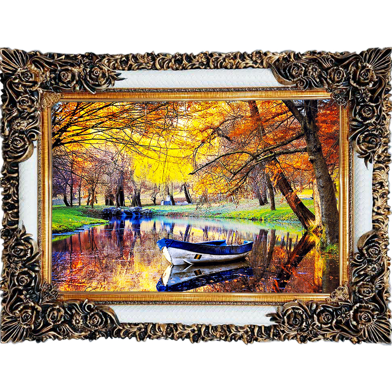 تابلو فرش چاپی طرح منظره کد 10016 سایز 100×70 سانتی متری