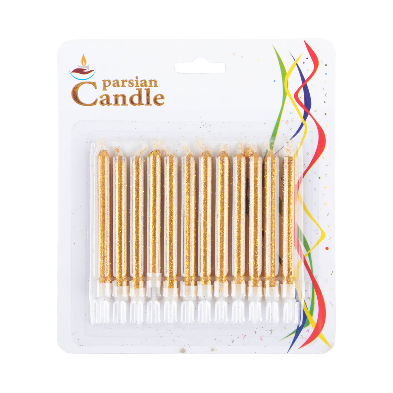 شمع اکلیلی طلایی پارسیان بسته 12 عددی