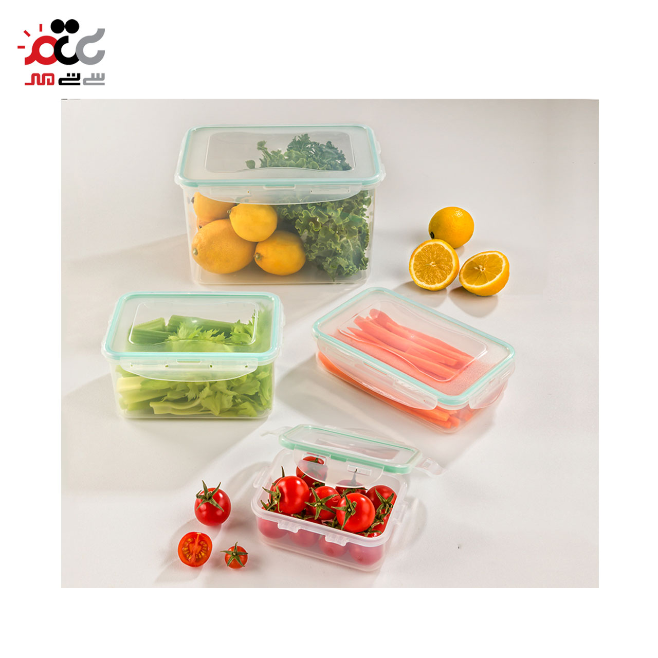 ظرف فریزری مستطیلی لیمون 8 پارچه