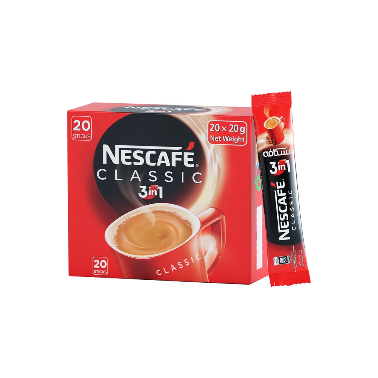 کافی میکس کلاسیک 3 در 1 نسکافه 20 گرمی بسته 20 عددی