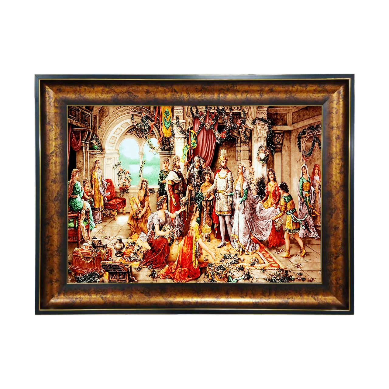 تابلو فرش چاپی طرح عروسی کد 11018 سایز 50×35 سانتی متری