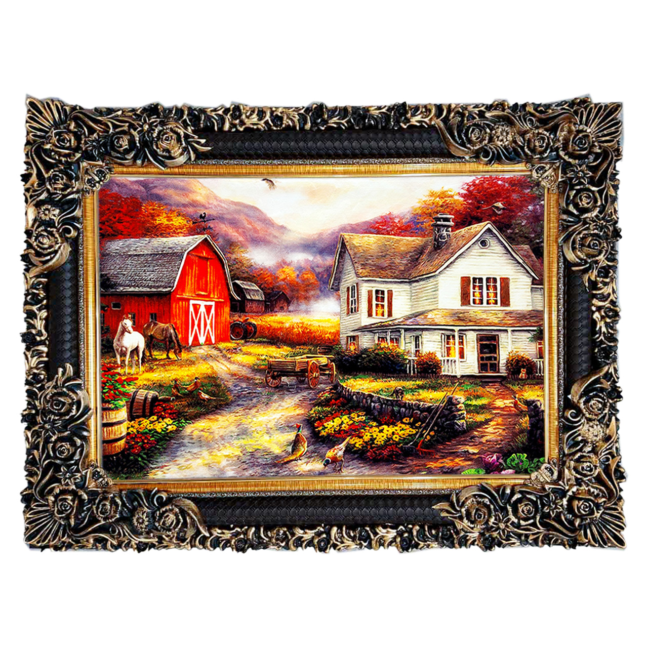 تابلو فرش چاپی طرح مزرعه کد 10014 سایز 70×50 سانتی متری